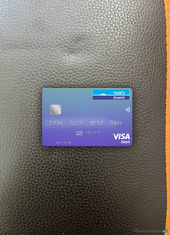 Download Israel Bank Leumi visa debit card photolook front Photoshop template